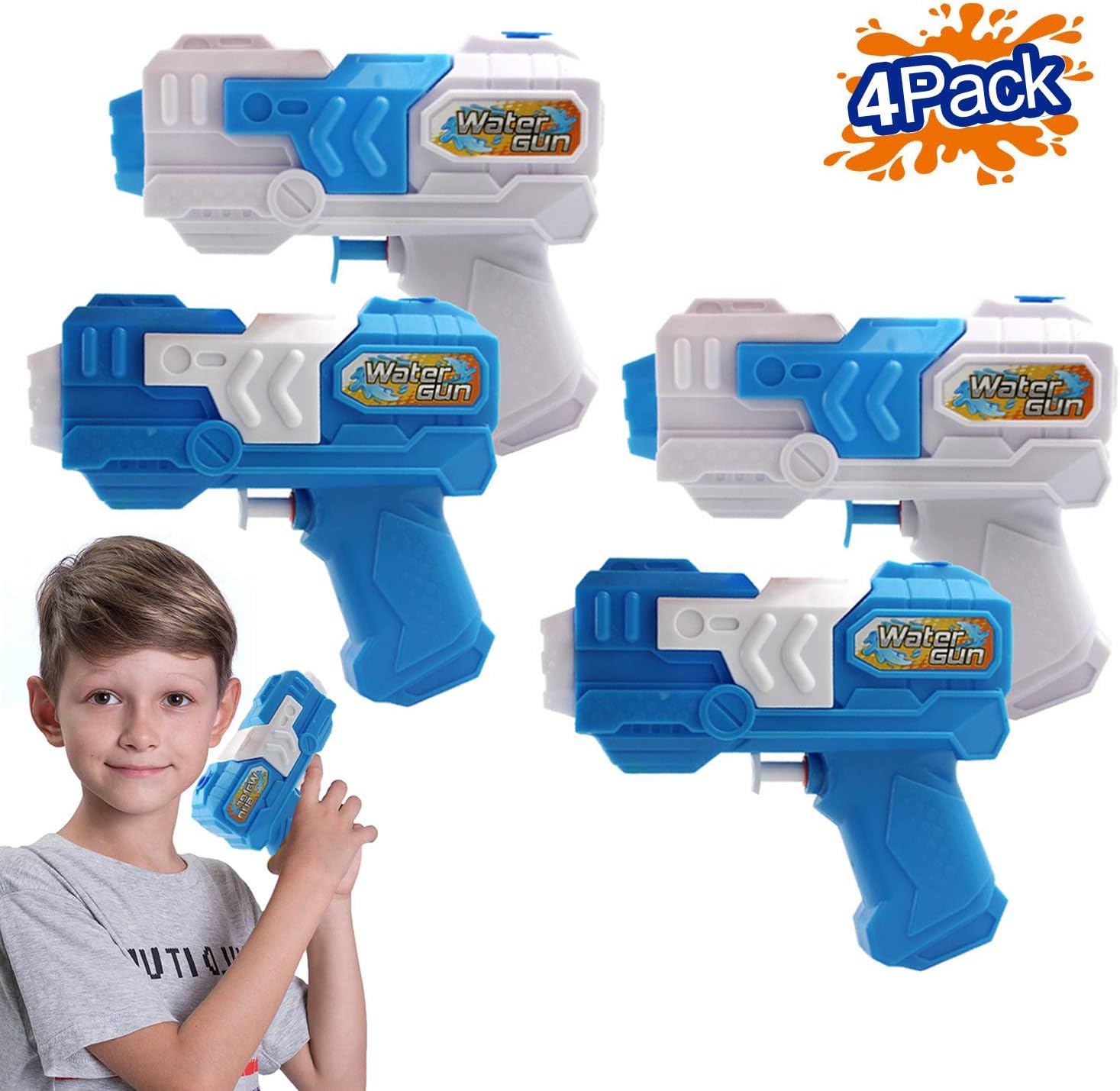4 Pieces Mini Squirt Water Pistol Guns, Pocket Size Water Soaker Gun Toy, Summer Swimming Pool Beach Sand Water Blaster Water Fighting Toys