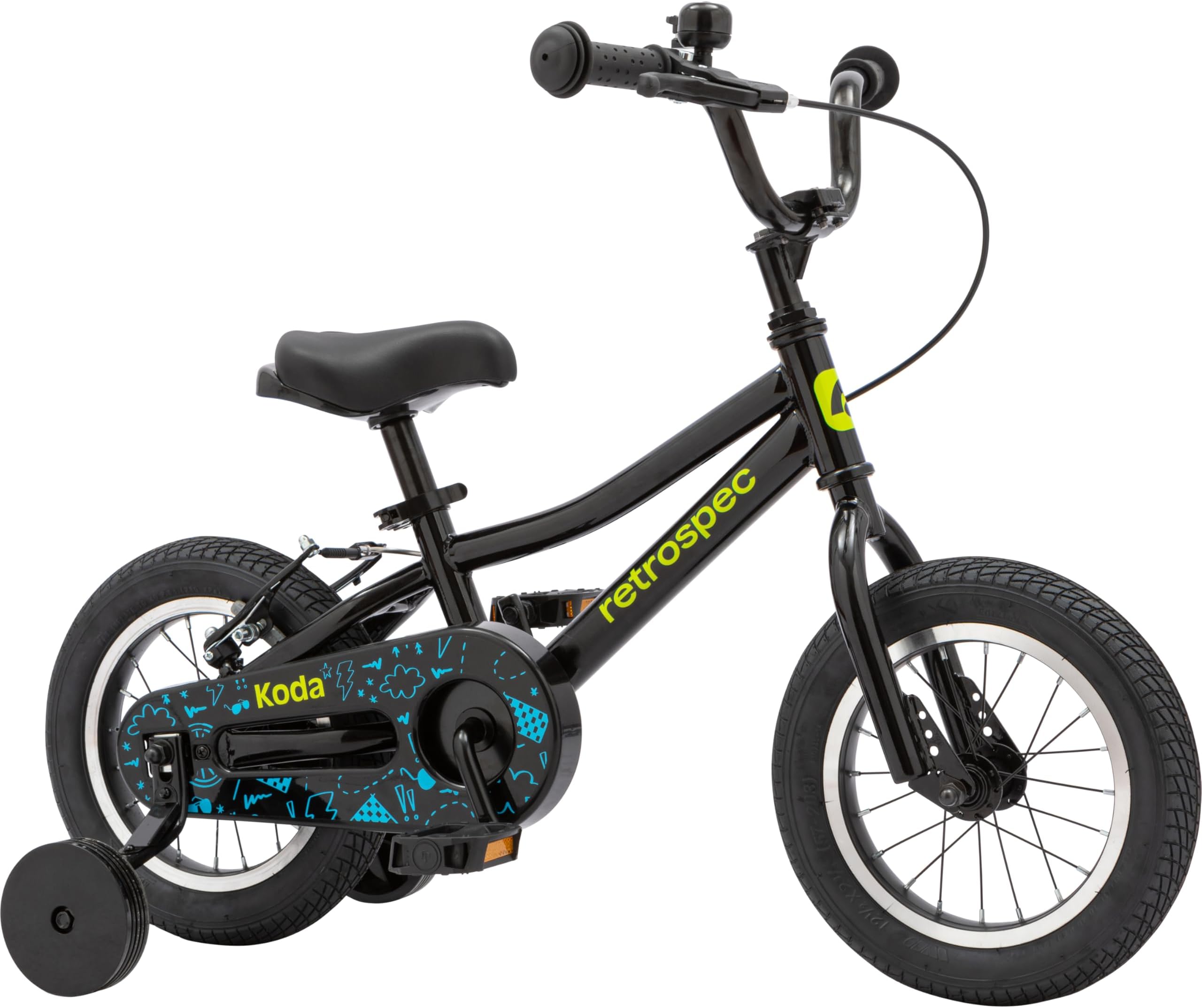 Retrospec Koda Plus Kids Bike for Boys & Girls Ages 2-3 Years - 12" Children's Bicycle, Adjustable Seat & Handlebars, Removable Training Wheels, Front Hand Brakes, Rear Coaster Brake & Safety Bell