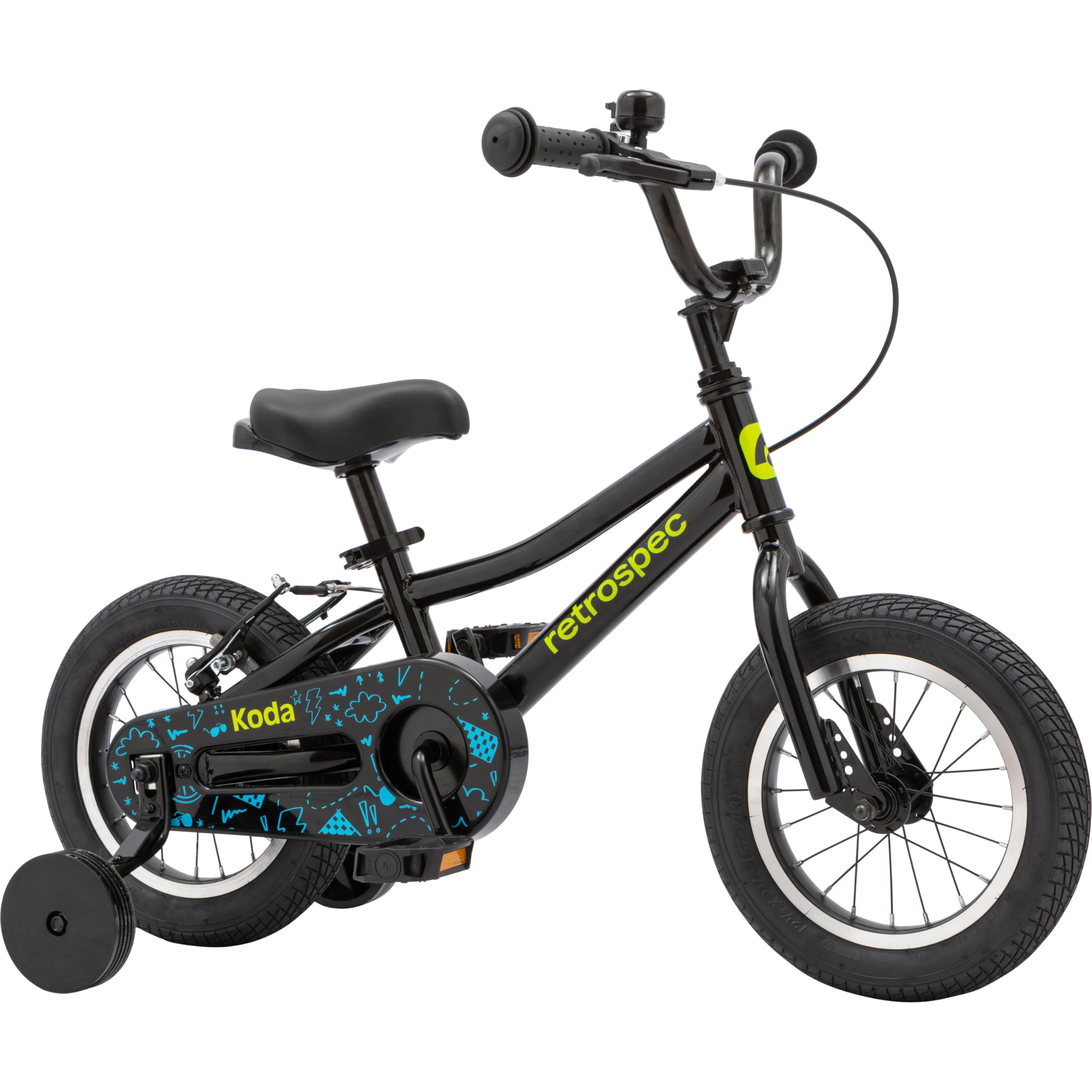 Retrospec Koda Plus Kids Bike for Boys & Girls Ages 2-3 Years - 12" Children's Bicycle, Adjustable Seat & Handlebars, Removable Training Wheels, Front Hand Brakes, Rear Coaster Brake & Safety Bell