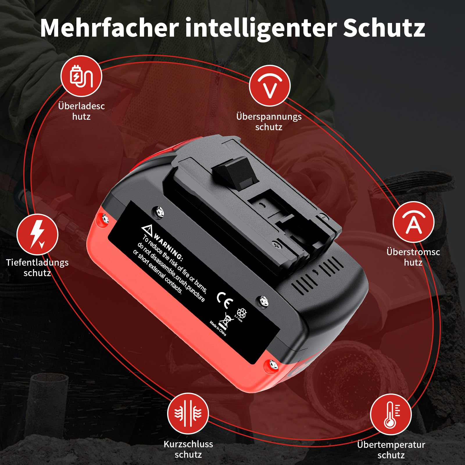 6X 18V 8000mAh Ersatzakku für Bosch 18V akku BAT618 GBA