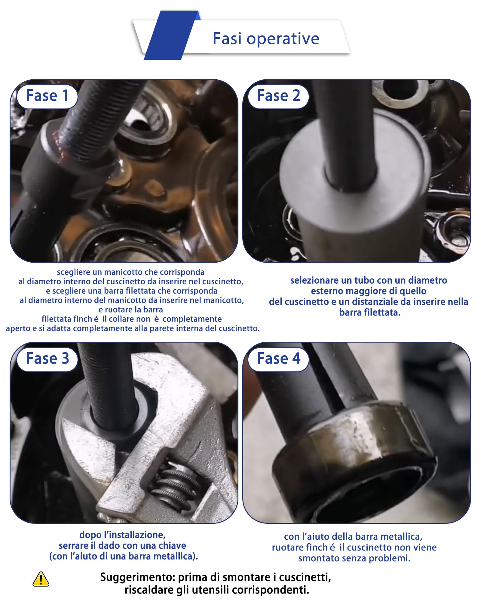 Set Estrattori Cuscinetti 9-23mm - 5 Pinze Professionali Per Biciclette E Moto