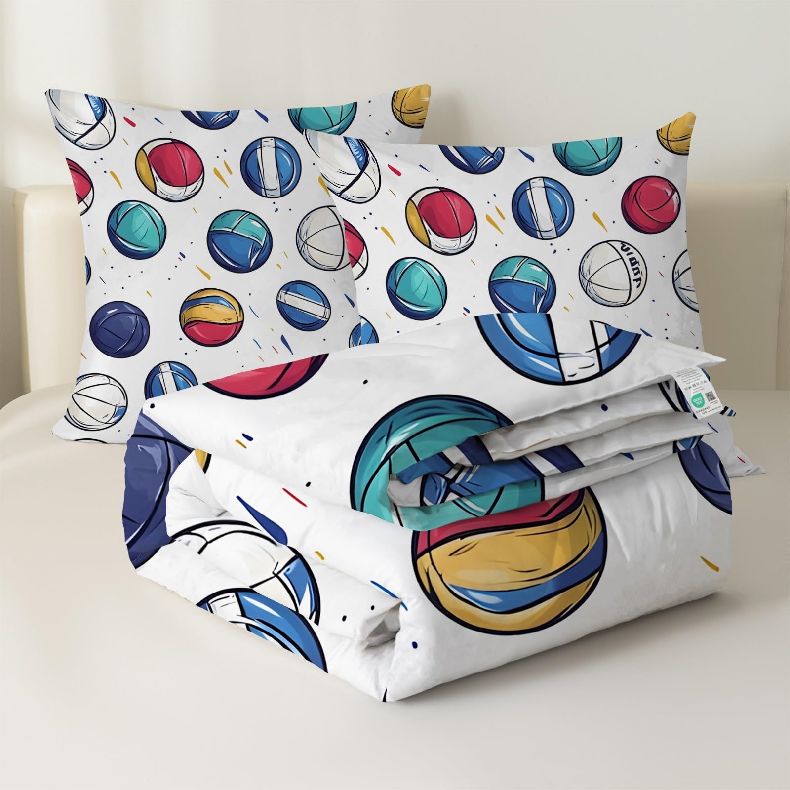Piłka nożna bez pokrowca na kołdrę w rozmiarze king size, 4,5 Tog, dwustronna, sportowy, na cały rok, lekka, można prać w pralce, kołdra w rozmiarze king size, 230 x 220 cm, z poszewką na