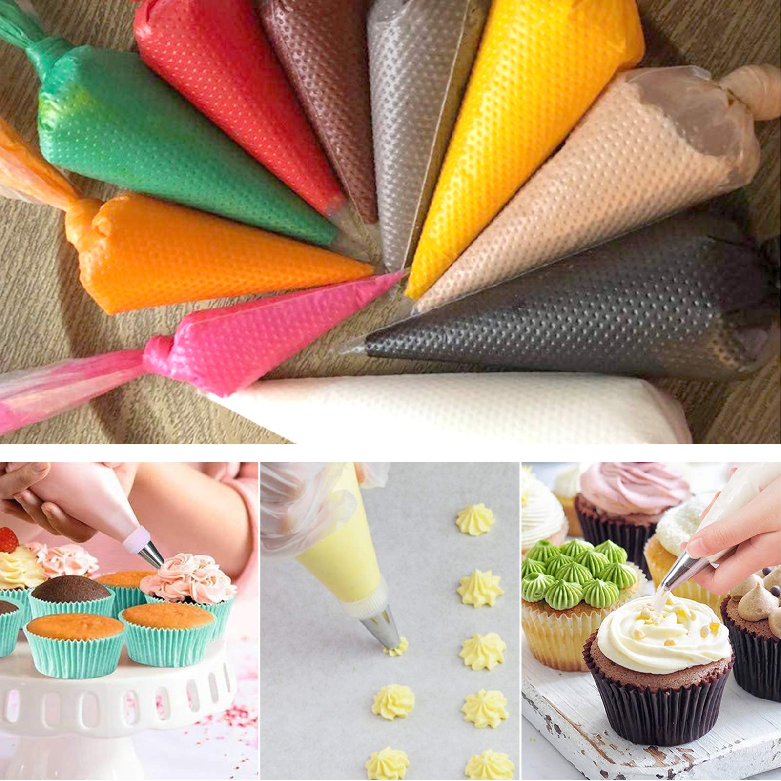 SOSTORE 200 bolsas pasteleras desechables, gruesas de 14 pulgadas, resistentes, antiexplosiones, para glaseado de crema, glaseado, galletas, decoración de pasteles