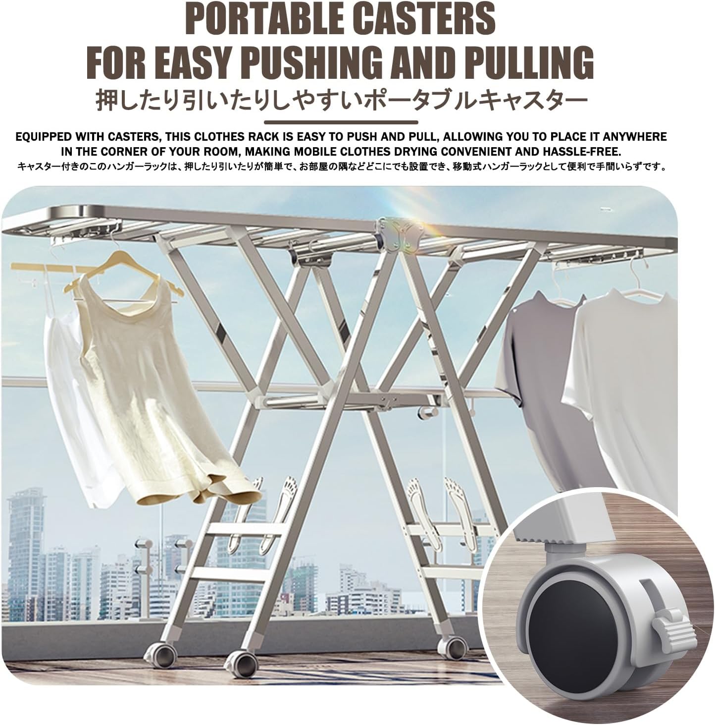 Heavy Duty Stainless Steel Laundry Drying Rack - Compact Foldable Stand for Clothes, Quilts, Shoes & Bags - Space-Saving Design, Flagship Model 162CM