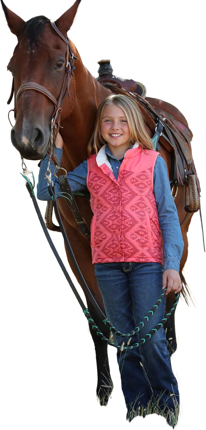 Coral Aztec Vest for Girls by Cruel Denim