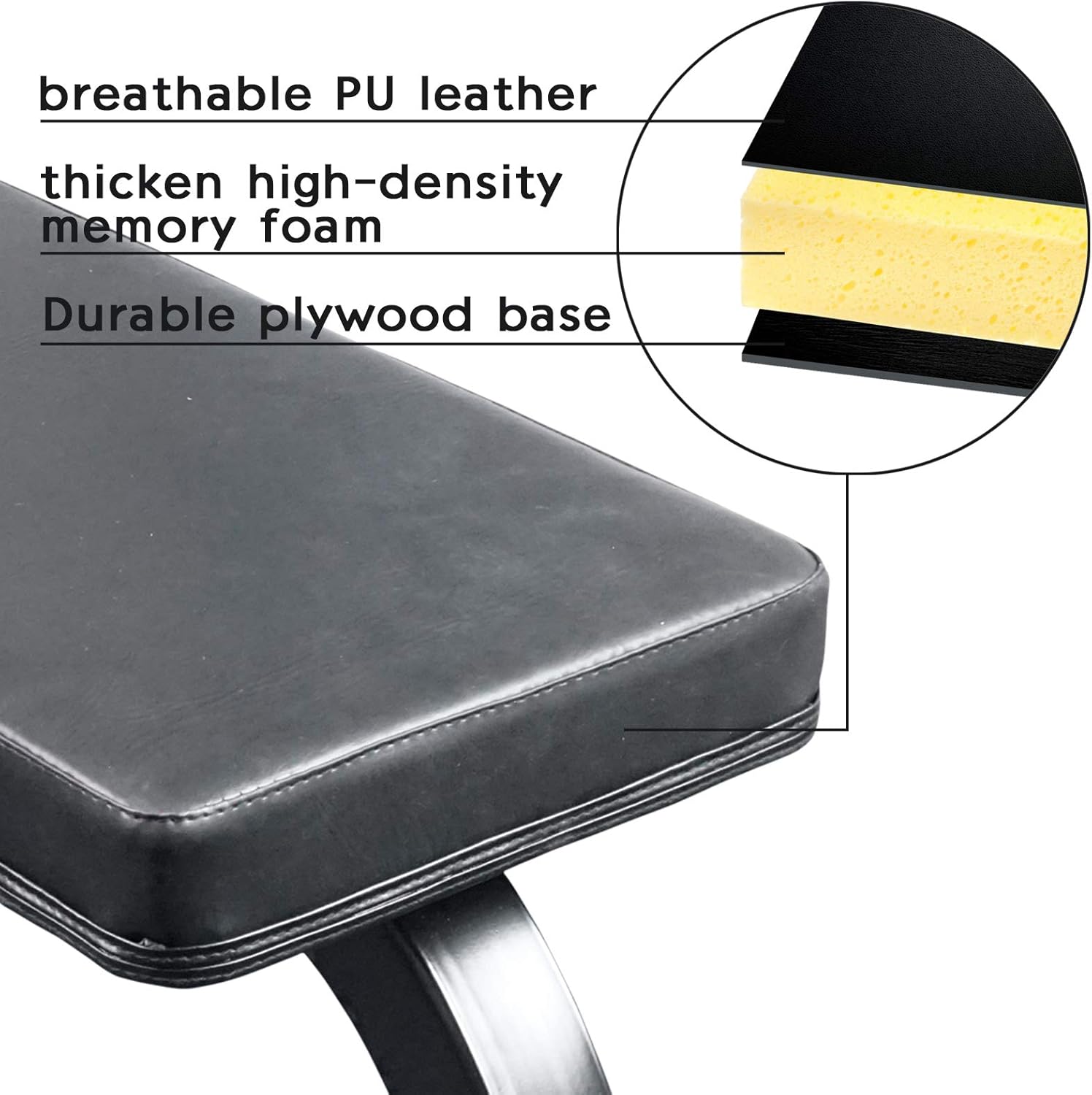 Aoneky Flat Weight Bench, Heavy Duty Standard Competitor Olympic Weight Bench with Thick Cushion for Lifing Weight Training Abdominal Exercise Workout Fitness - 800 lbs Capacity : Sports & Outdoors