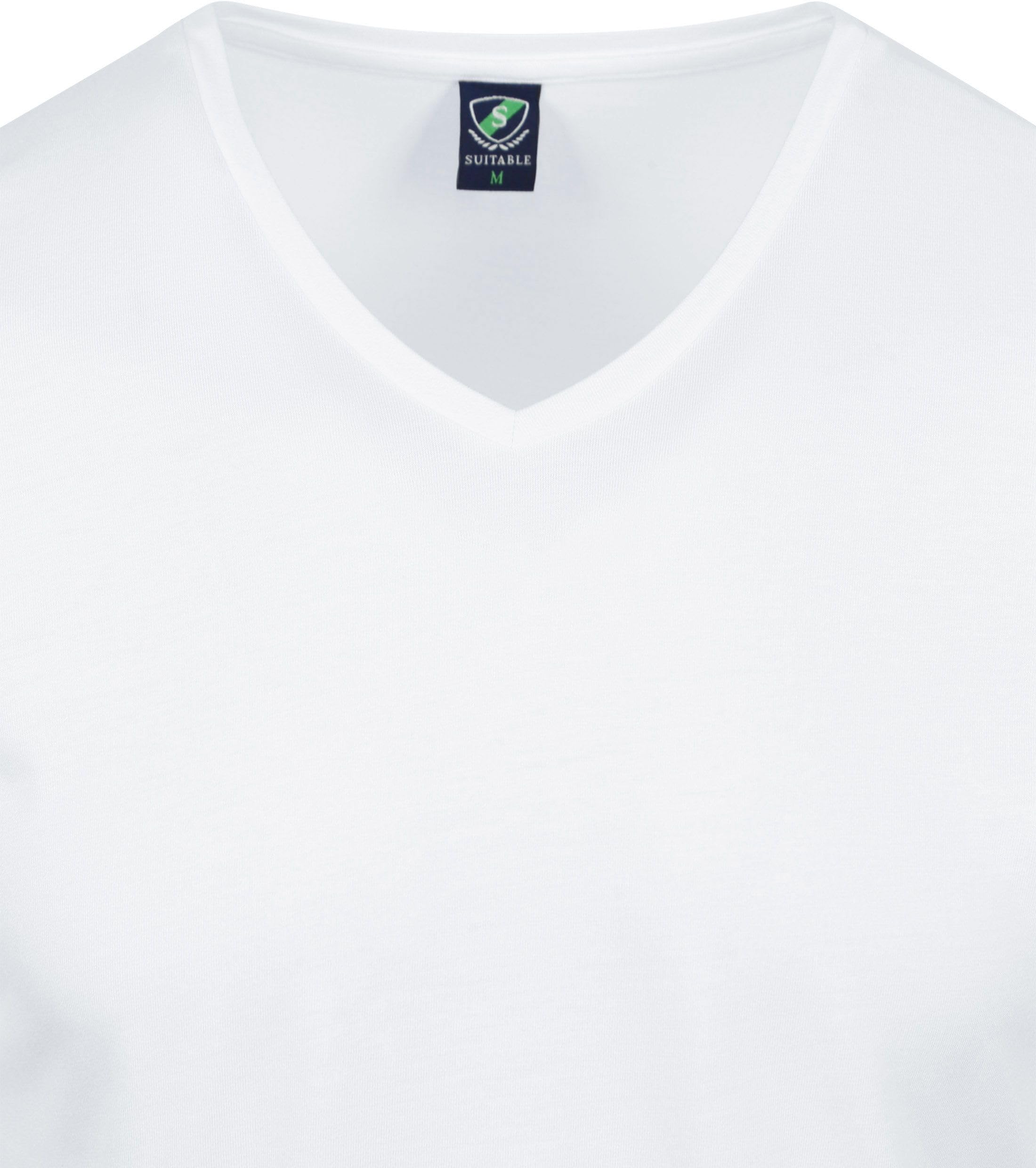 Suitable Vibambo T-Shirt Col en V Blanc 2-Pack - Hommes - Vêtements - Taille - 3120 V-Bamb Vibambo