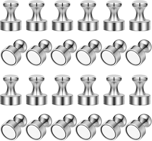 Fridge Magnets, Whiteboard Magnets, 24 Pack Strong Neodymium Magnet for Fridge Magnetic Whiteboard Office Notice Board Kitchen Map 12x16MM