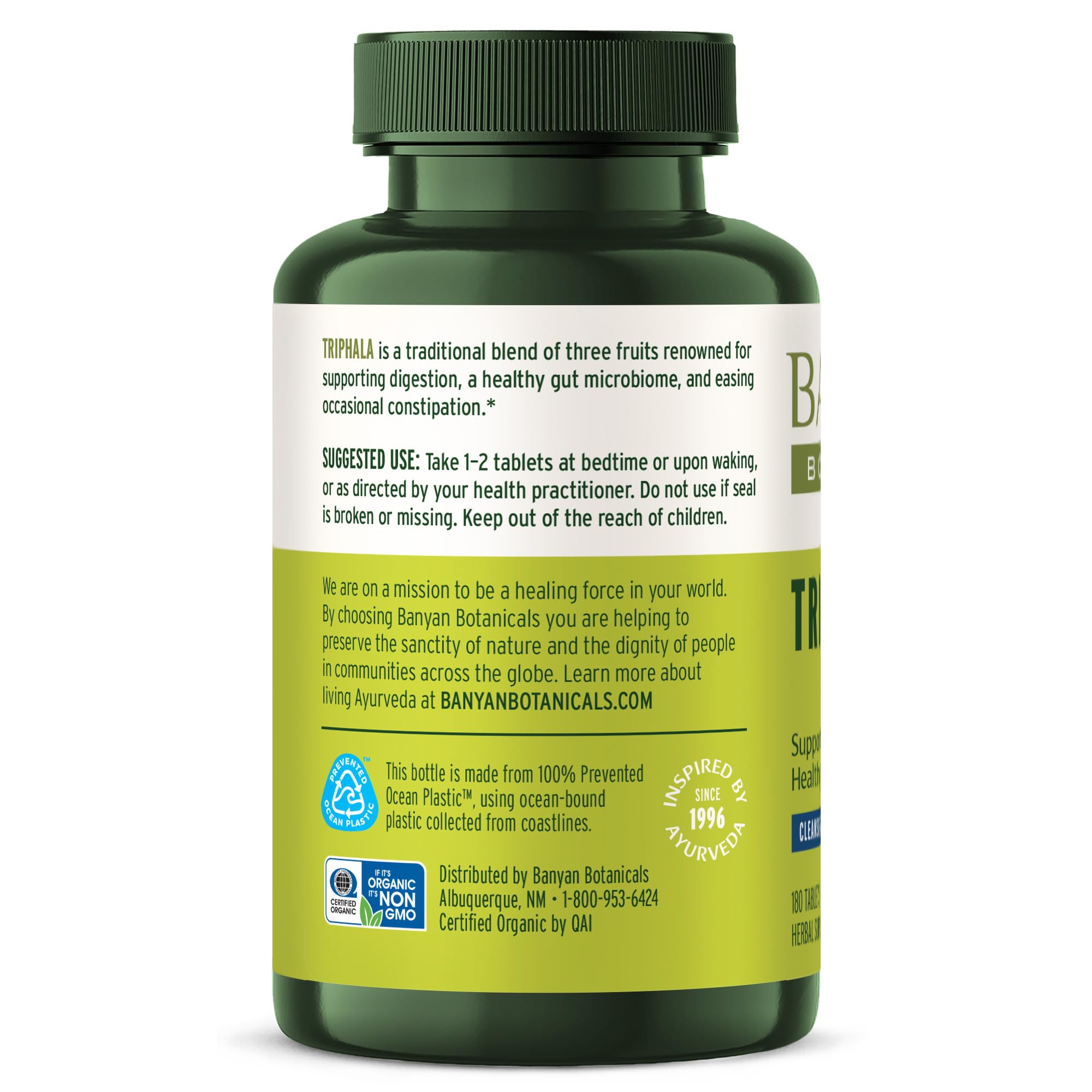 Banyan Botanicals Organic Triphala Tablets - Gentle Daily Digestion & Colon Cleanse Support - Amla, Haritaki, Bibhitaki - Healthy Elimination, Detox & Gut Microbiome - 180 Tablets - Non-GMO, Vegan* — Amazon image 9