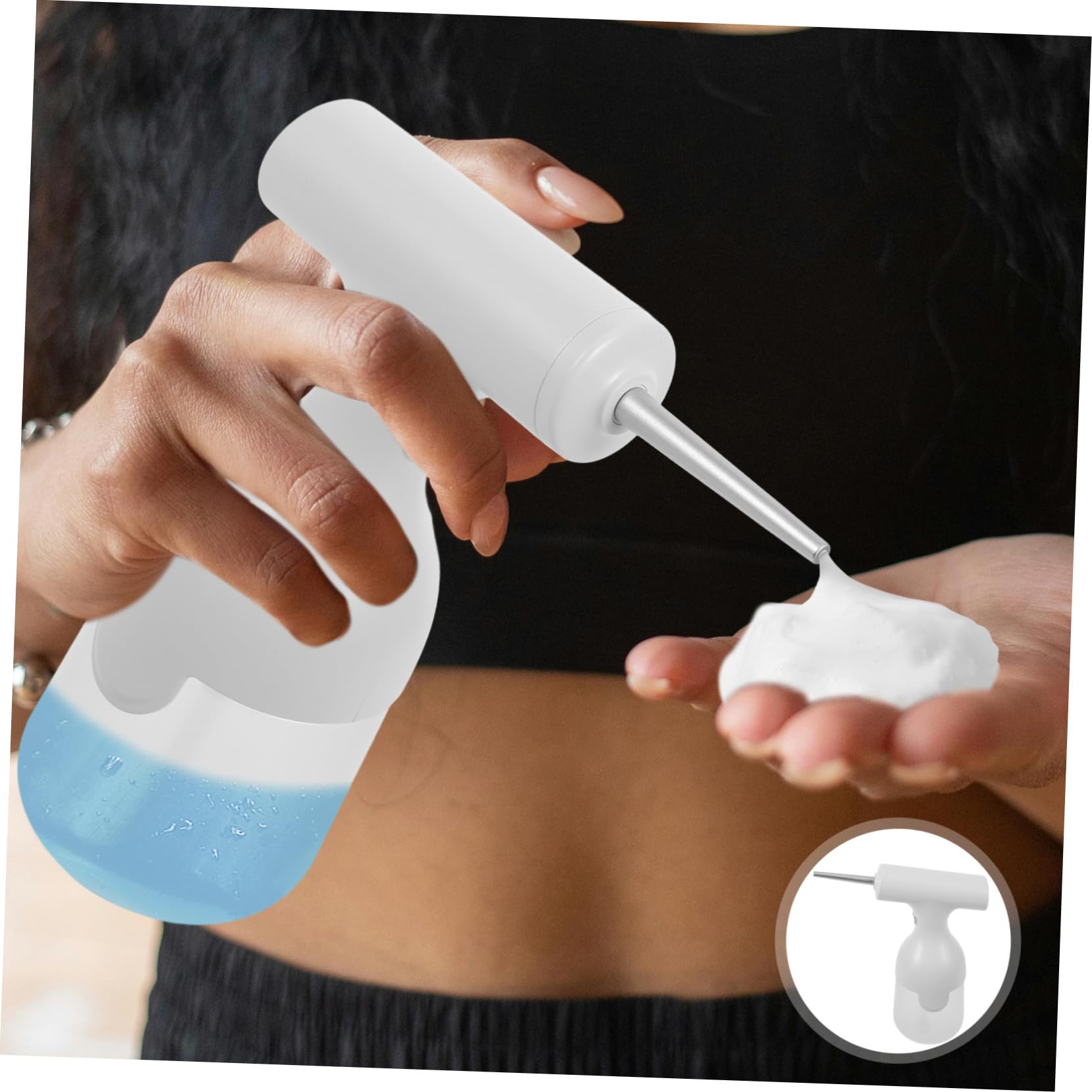 Beavorty 5 Juegos Electrico Gel De Baño De Espuma Limpiador De Cara Limpiador Facial Champú Limpiador Fabricante De Espumas Limpiadoras Botella De Espuma Abs.pp.silicona