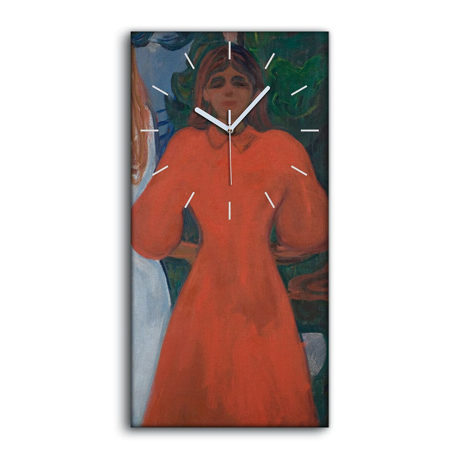 Horloge sur Toile Art Mural Coloray 30x60cm | Finition Haut de Gamme Mains Blanches Muette