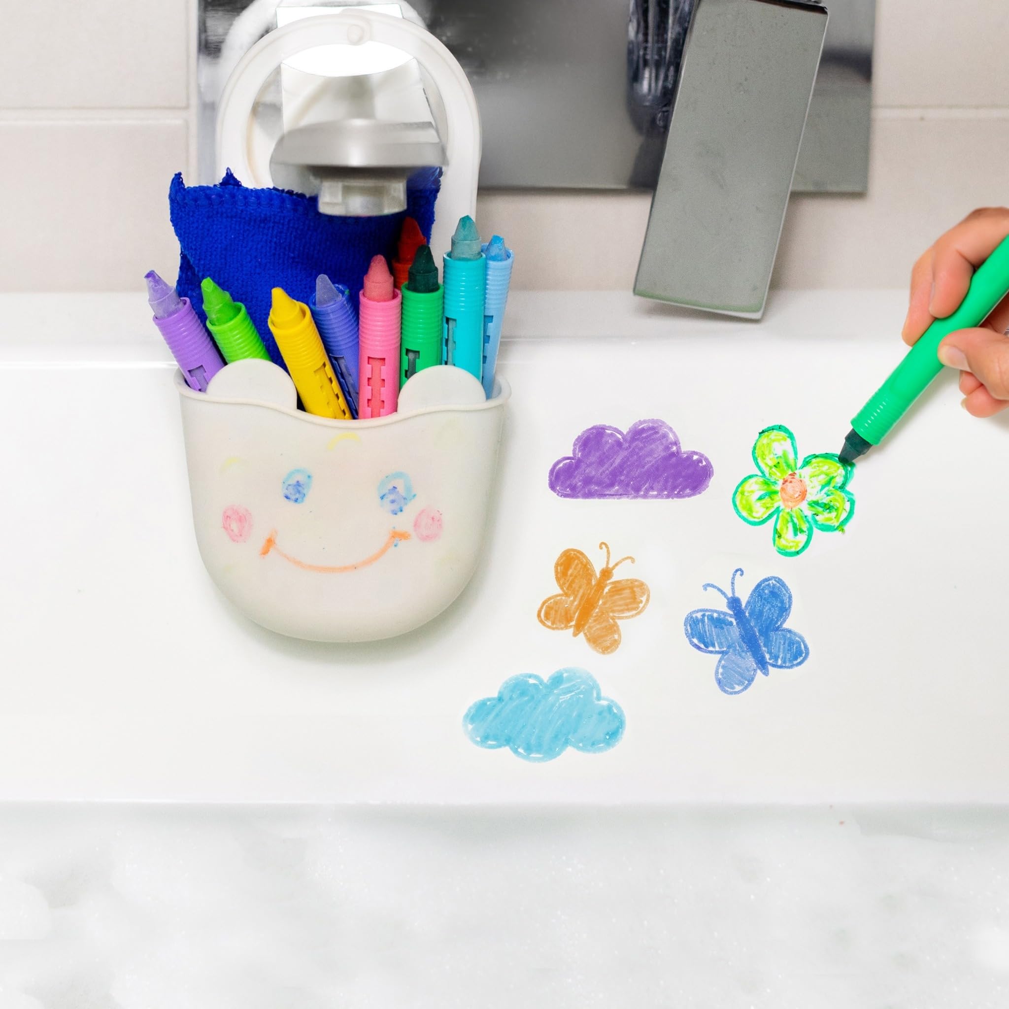 Tiger Tribe Station de crayons de bain, crayons de bain lavables
