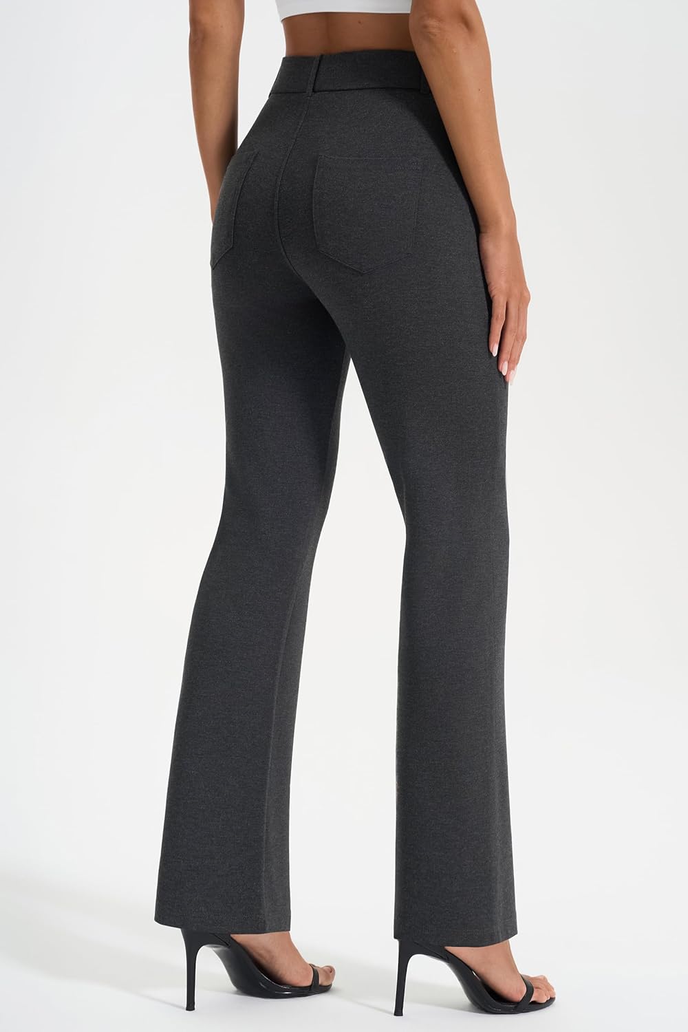 AFITNE Women's Yoga Dress Pants Stretchy Work Slacks Straight Leg Office Casual Pull On Pants 27"/29"/31"/33" - Image 3