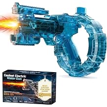 Electric Water Gun Automatic Toy High-Powered Long-Range Squirt Blaster with Large Capacity Battery-Powered Continuous Fire Design for Summer Pool Beach Backyard and Outdoor Party FunBlue