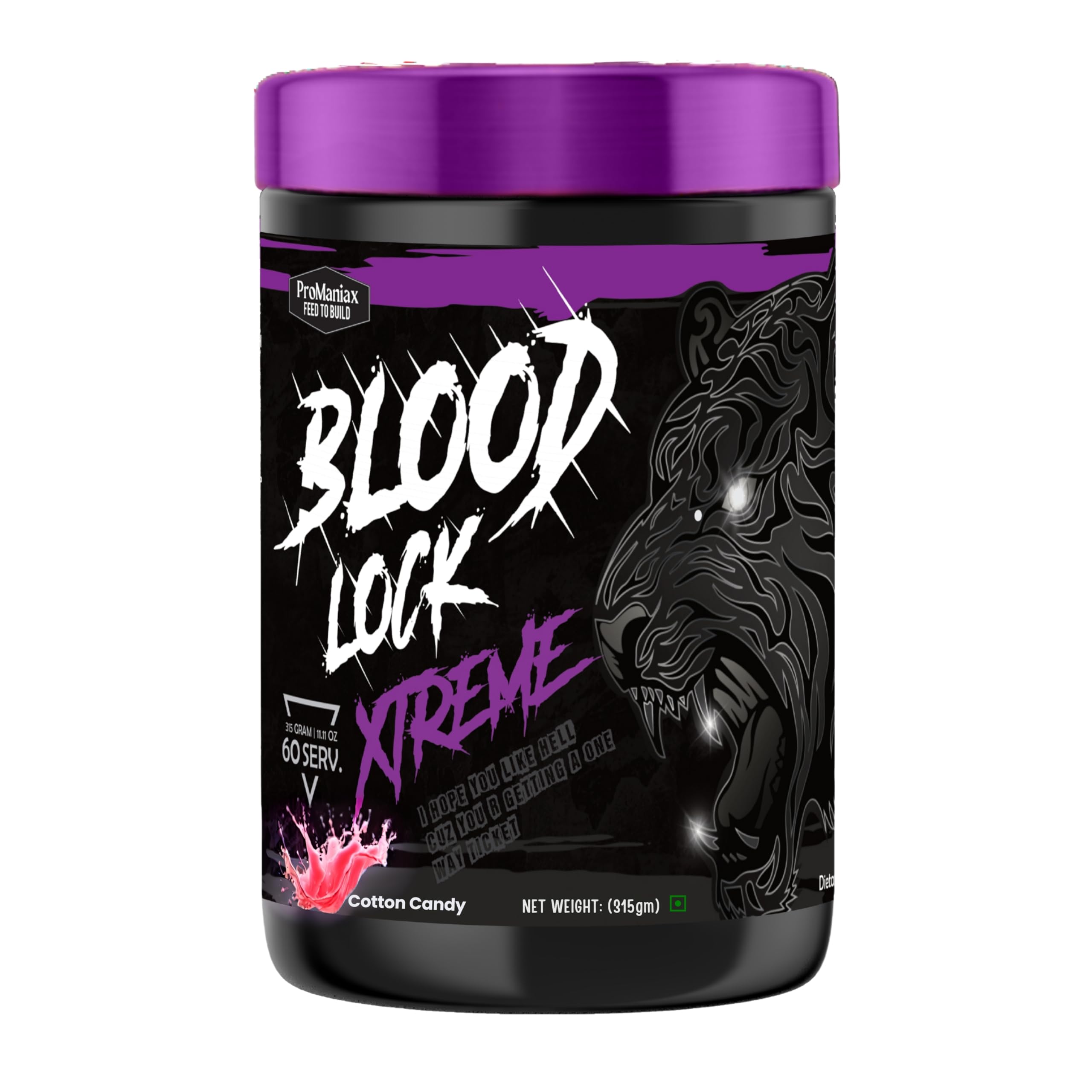 Blood Lock Xtreme | Elite Pre-Workout Supplement | Boosts Energy, Strength & Performance | Best for Bodybuilding, CrossFit & Lifting - 60 Servings (Cotton Candy, 315GM)-image-11