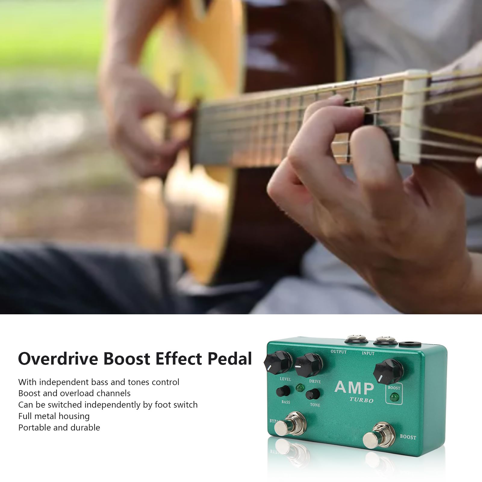 Sonew Metalowy pedał Efektów Overdrive Boost, Wielofunkcyjny, 2 w Pedałach Gitarowych z True Bypass