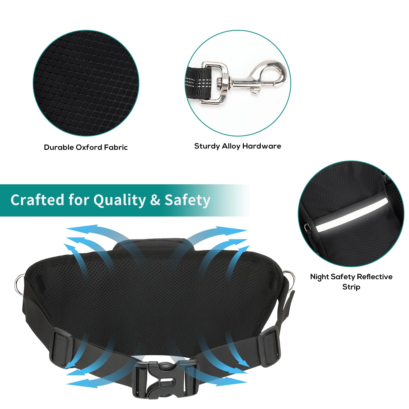 VINATO Porta Premietti per Cani,Sacchetti per Addestramento Cani con Guinzaglio Libero per Cani,Borsa Crocchette Porta Premietti per Cani con Dispenser Sacchetti Igienici – per Cani Piccoli e Medi
