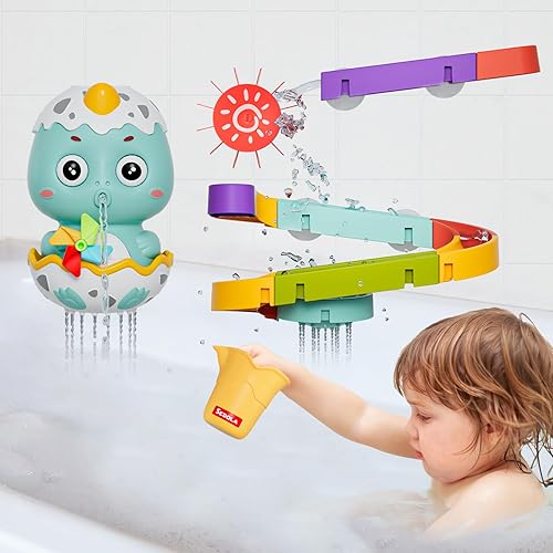 Miniatura 5 de Juguetes de baño, juguete de bañera con cabezal de ducha, pista deslizante para niños pequeños y bebés, juguete flotante sin moho, juego de pesca,