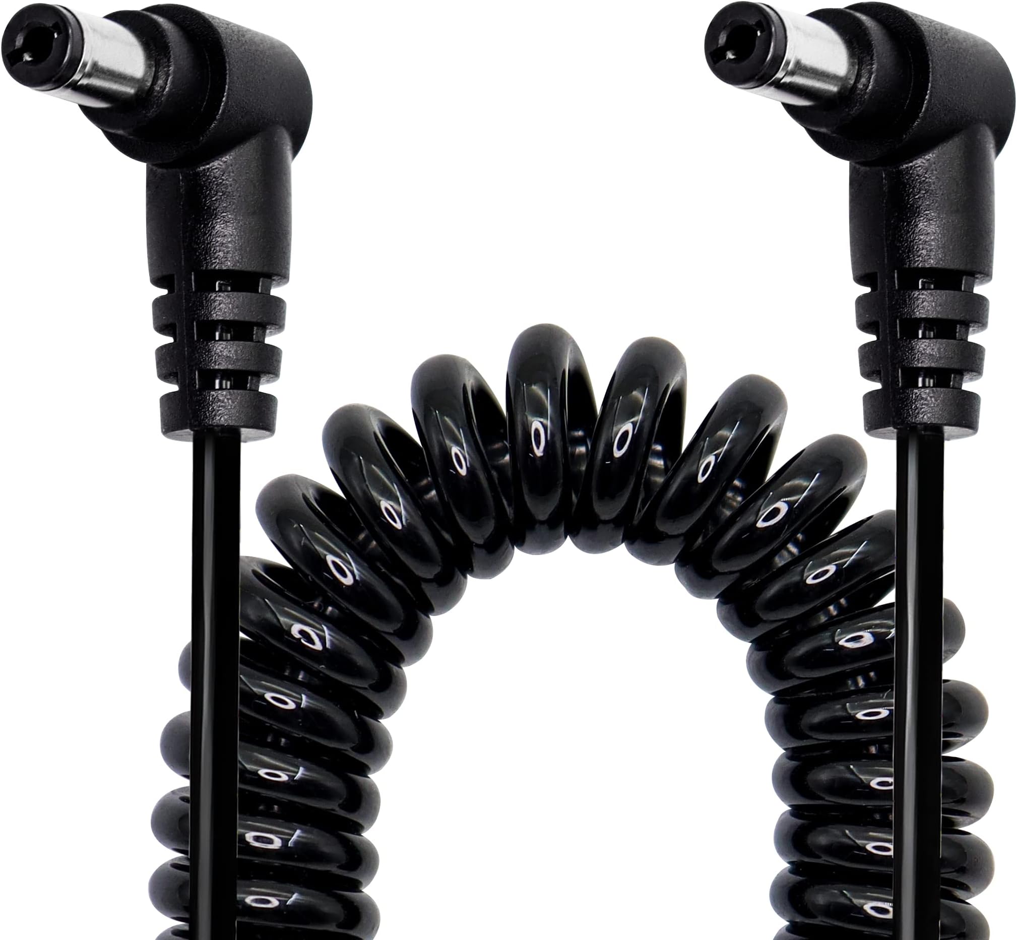 5.5mm x 2.1mm DC Power Extension Cable YACSEJAO 12V DC Right Angle Coiled Power Adapter Extension Cord for CCTV Security Camera,IP Network Camera,DVRs and More Devices