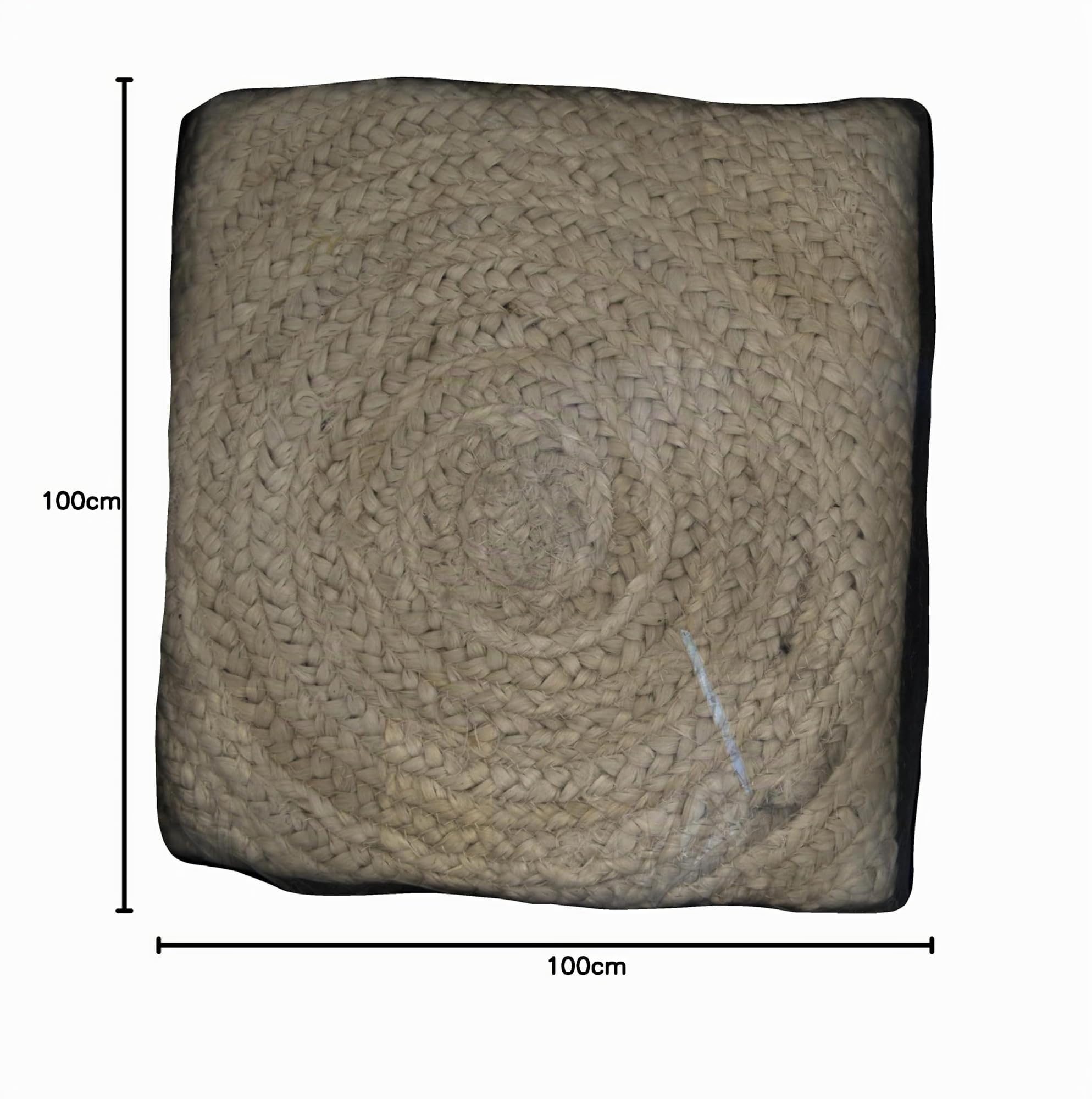 HAMID - Tappeto in Fibra di Juta Alhambra 100% Naturale Avorio Rotondo Intrecciato a Mano per Soggiorno, Sala da Pranzo, Camera da Letto, Corridoi (Avorio, 100x100 cm)