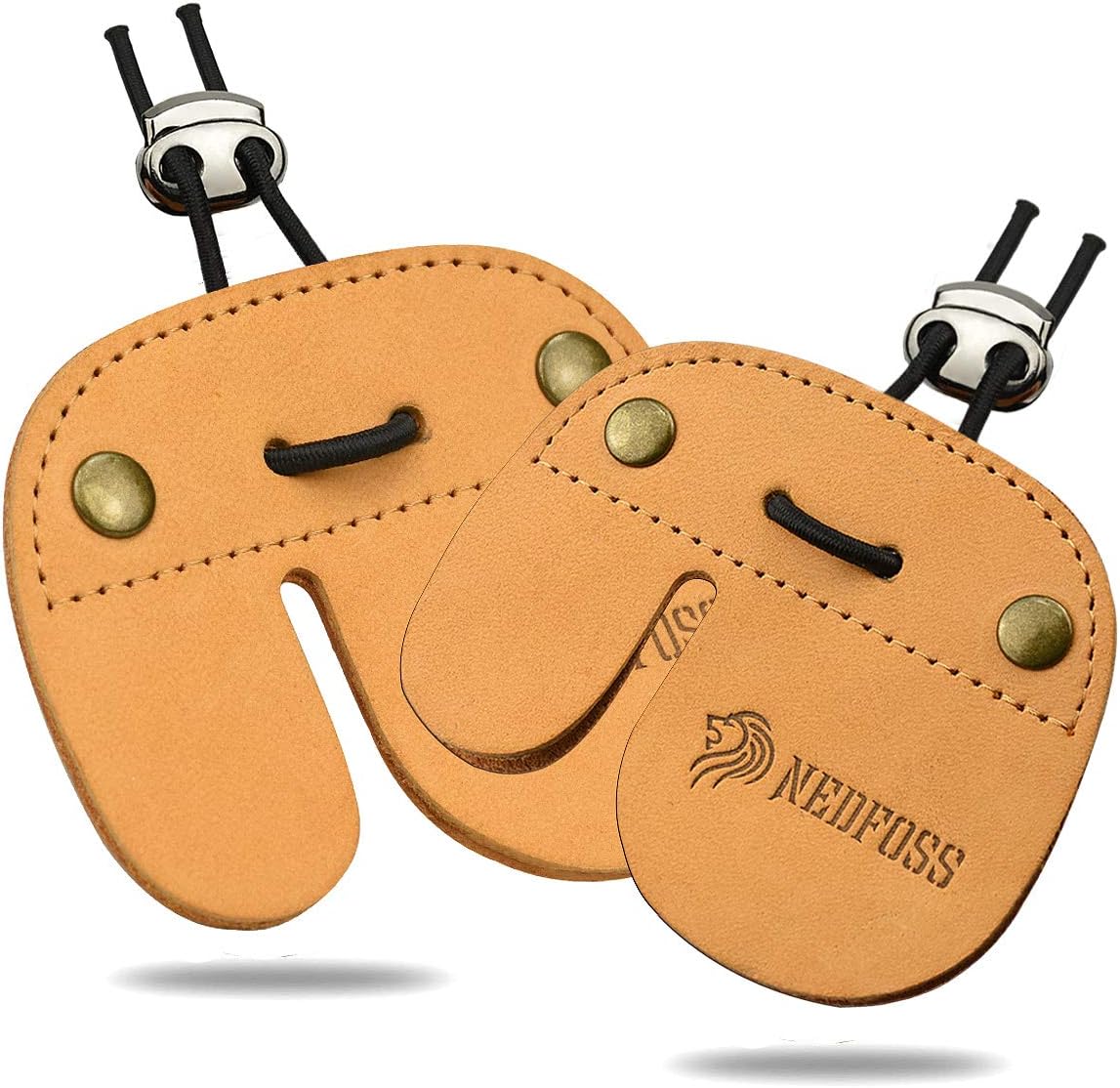 NedFoss Archery Finger Tab, Handmade Genuine Leather
