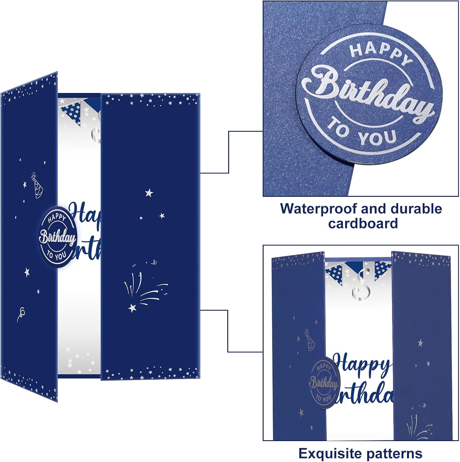 13th Birthday Decorations for Boys Girls, Blue Sliver Signature Book Happy 13th Birthday Banner Bruh I'm 13 Backdrop Table Honeycomb Centerpieces Cake Topper Balloons Hanging Swirls Party Supplies