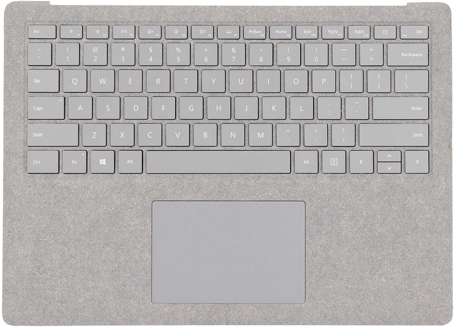 ASHATA Keyboard Assembly for Microsoft Laptop 1/2 1769/1782, Backlit Keyboard Touchpad Assembly, US Version, Silver