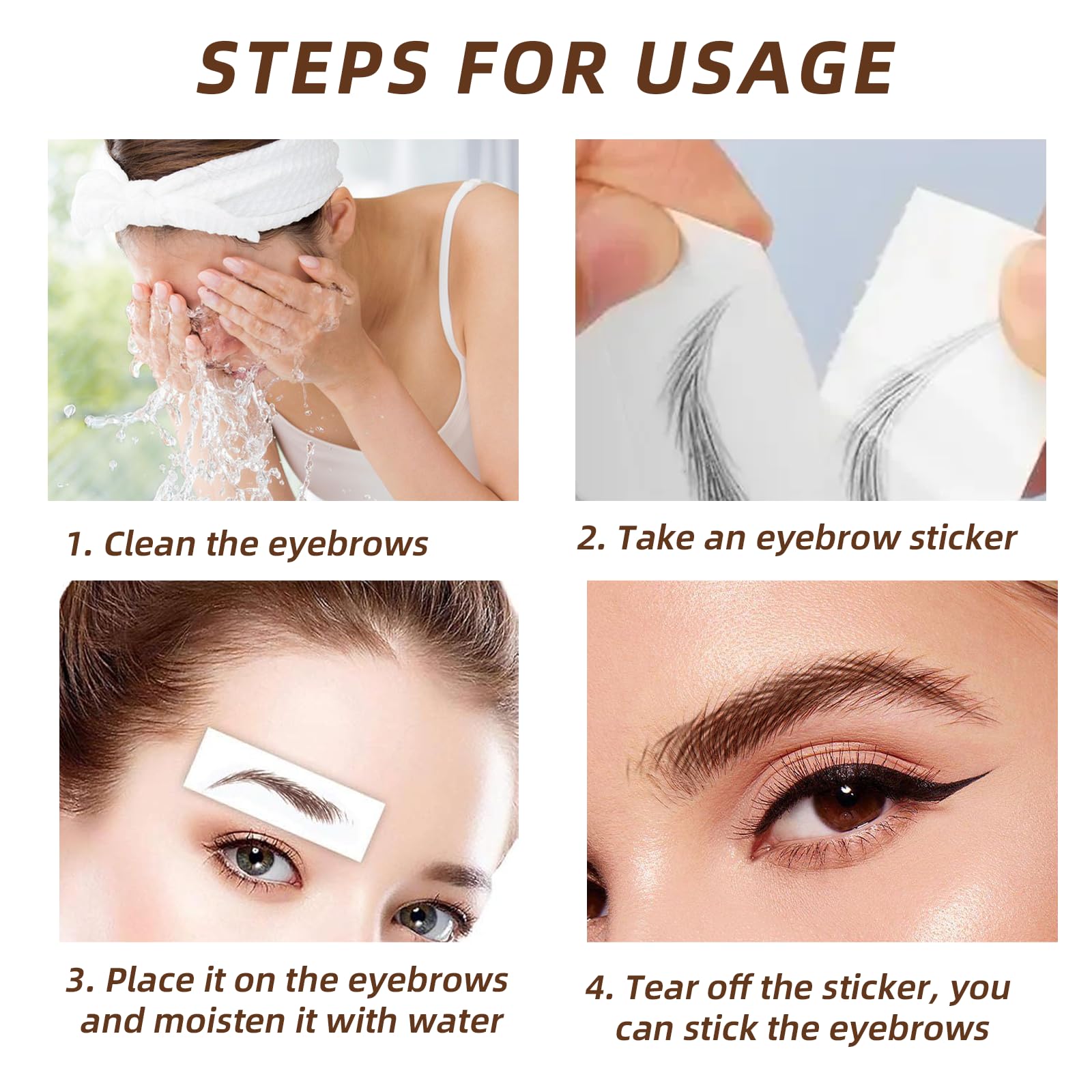7Sheets/77Pairs 4D Hair-Like Eyebrow Tattoo Stickers, Waterproof Natural Fake Eyebrow Stickers - Image 3