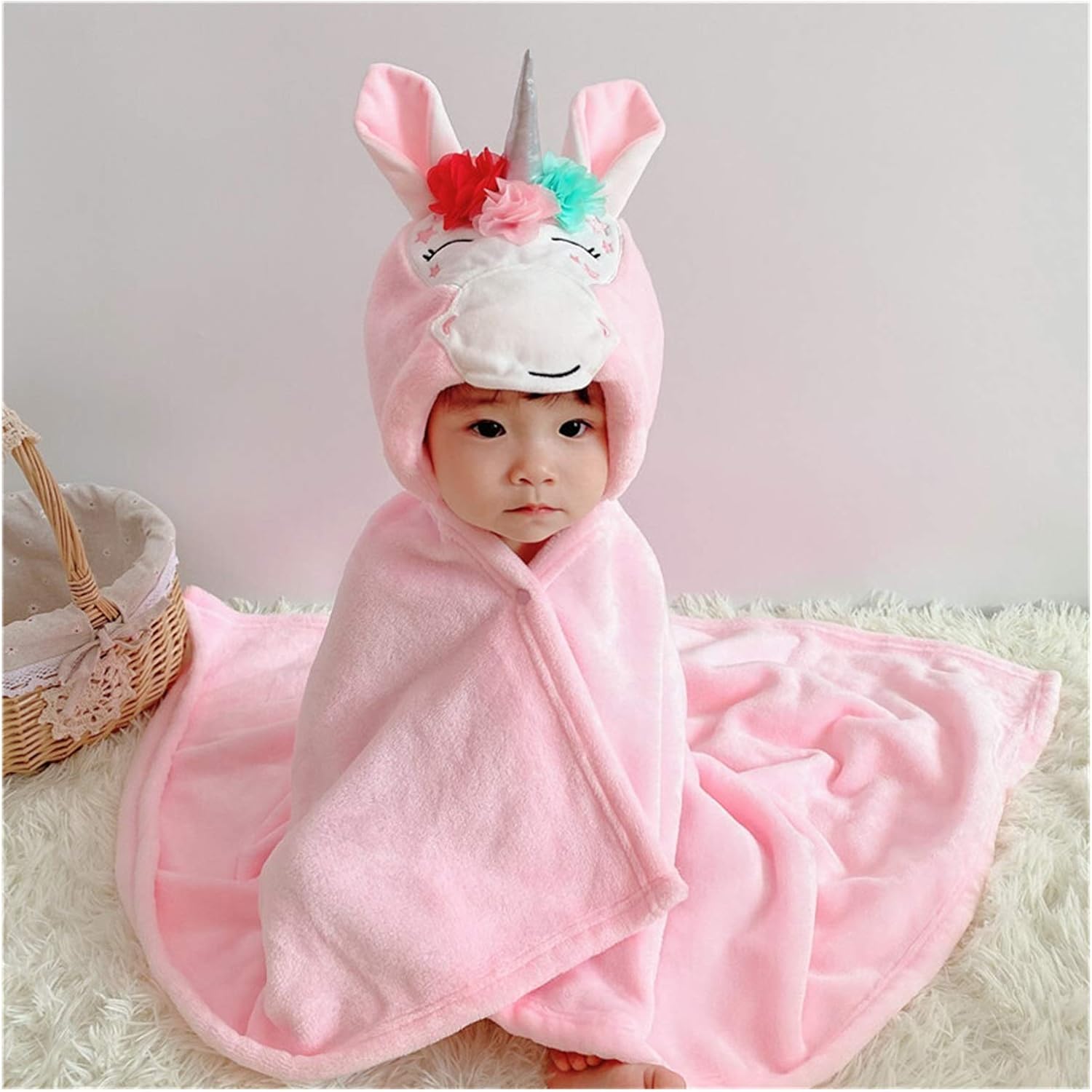 Alexander1 ベビータオル ソフトベビーバスタオルかわいい動物子供フード付きバスローブ毛布子供タオル Color 訳あり I