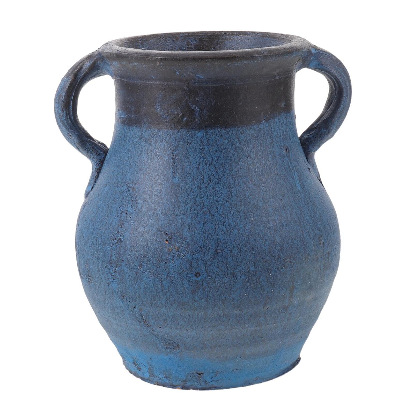 SOLUSTRE Rustykalny Wazon Ceramiczny Boho z Uchwytami Dekoracyjny Model Do Nauki Rysunku dla Początkujących Estetyczny Pojemnik Świeże i Suszone Kwiaty Praktyczna Pomoc Artystyczna