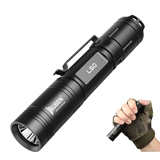 WUBEN L50 Rechargeable Flashlight, 1200 High Lumens Tactical Super Bright LED Flashlight, 5 Modes & IP68 Waterproof Pocket EDC Flash Light for Emergency, Rescue, Inspection, Repair