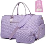 Sac à bandoulière pour femmes, Sac de semaine avec compartiment de chaussures, Porter sur la nuit sac pour les femmes avec sac de toilette, sac de gym avec poche humide, Sacs d'hôpital pour le travail et la livraison noir
