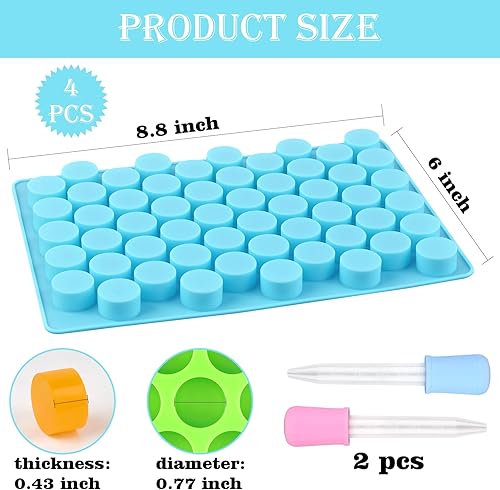 Miniatura 3 de Sakolla Moldes redondos de silicona para caramelos, 220 cavidades para chocolate, caramelos duros, gomitas, ganache, cubitos de hielo, juego de 4