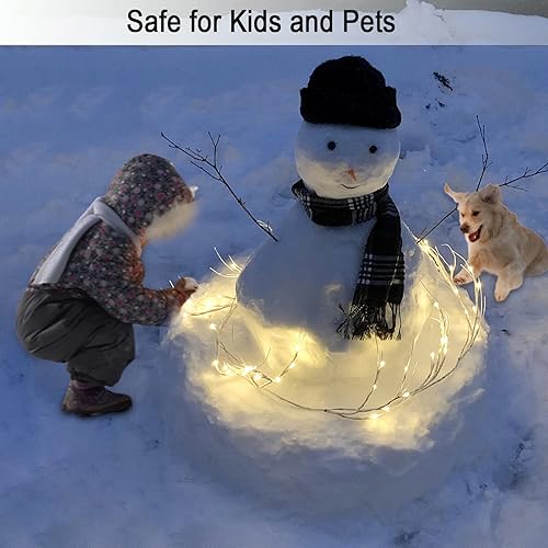 Miniatura 7 de OTAVILEM Guirnalda iluminada con ramitas de abedul, guirnaldas iluminadas de 6 pies con 48 luces LED para decoraciones de Navidad en interiores,