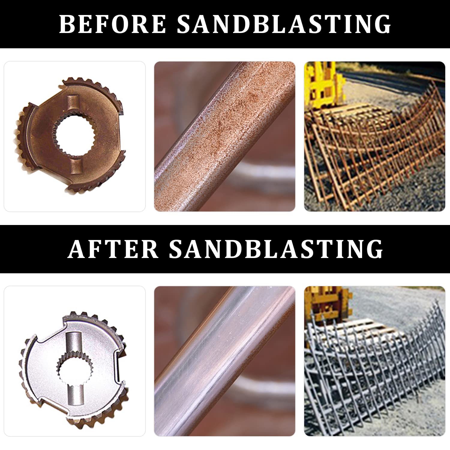 YUEWO Sand Blaster Gun Kit, Portable Abrasive Hand Held Sand Blaster, Small Power Sand Blaster, Air Sandblasting Gun for Removing Rust, Paint, Grease and More