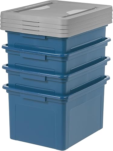 Miniatura 37 de IRIS Caja organizadora de archivos de plástico para archivos de cartas/archivos legales, caja de documentos, organizador de almacenamiento con tapa