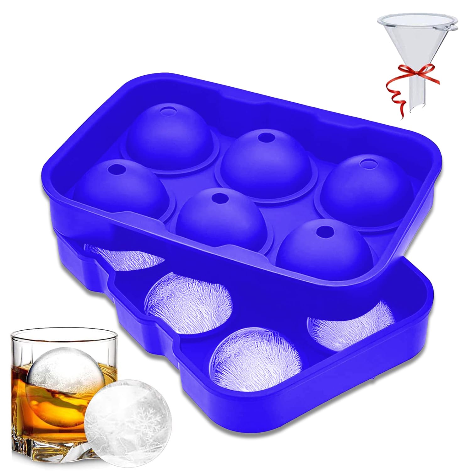 See full amazon price history chart for WOTERLY Silicone ice Cube Trays for Freezer, 6 Round Ice Ball Maker Trays with Funnel, Reusable BPA Free, Big Size Ice Cube Molds for Whiskey Cocktails Milk Juice Soup (1 Pack Blue) WOTERLY Silicone ice Cube Trays for Freezer, 6 Round Ice Ball Maker Trays with Funnel, Reusable BPA Free, Big Size Ice Cube Molds for Whiskey Cocktails Milk Juice Soup (1 Pack Blue) (B0BZZPX88K) Amazon Price History, Amazon Price Tracker