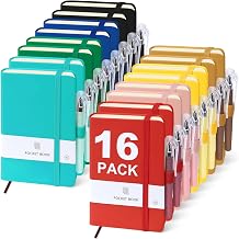 TUXIYA 16 Pack Pocket Notebook Journal Small Notebook with Pen, 4.2" x 5.7"