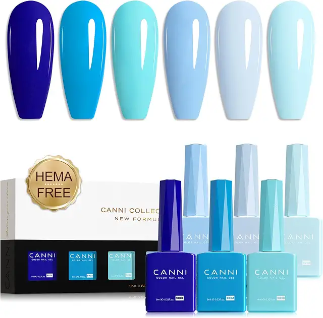 Blue Gel Nail Polish Set