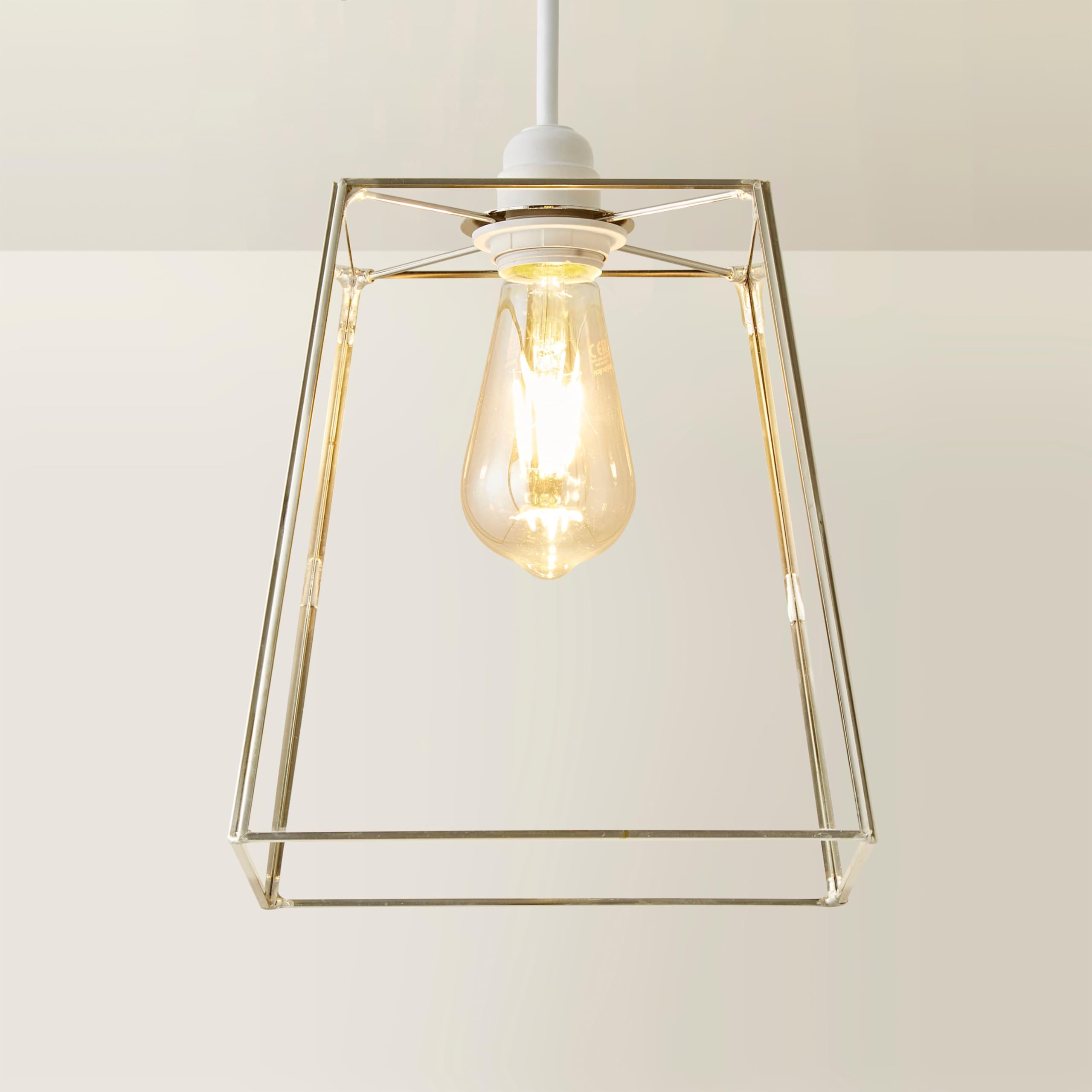 ValueLights Susie Chrome Glass Pendant Shade - White