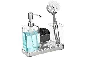 mDesign Plastic Kitchen Sink Countertop Liquid Hand Soap Dispenser Pump Bottle Organizer Holder