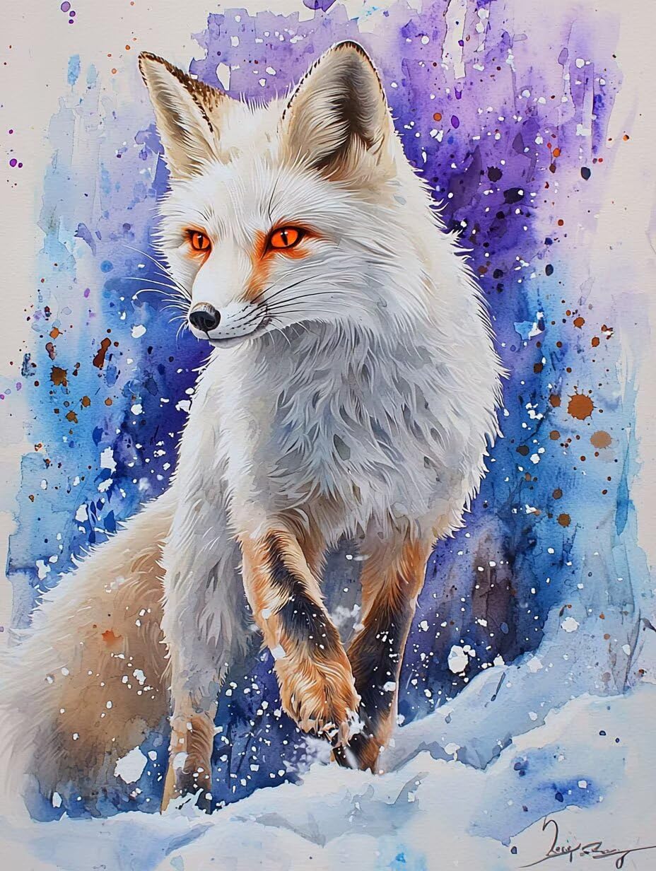 WEISHIWE Volpe animale Dipingere con i Numeri per Adulti, 70x90cm a-178 | Paint by Numbers Kit con Pennelli e Acrilico Pigmento, Fai da te Olio La Pittura di Numeri Kit, Decora la Casa, senza Cornice
