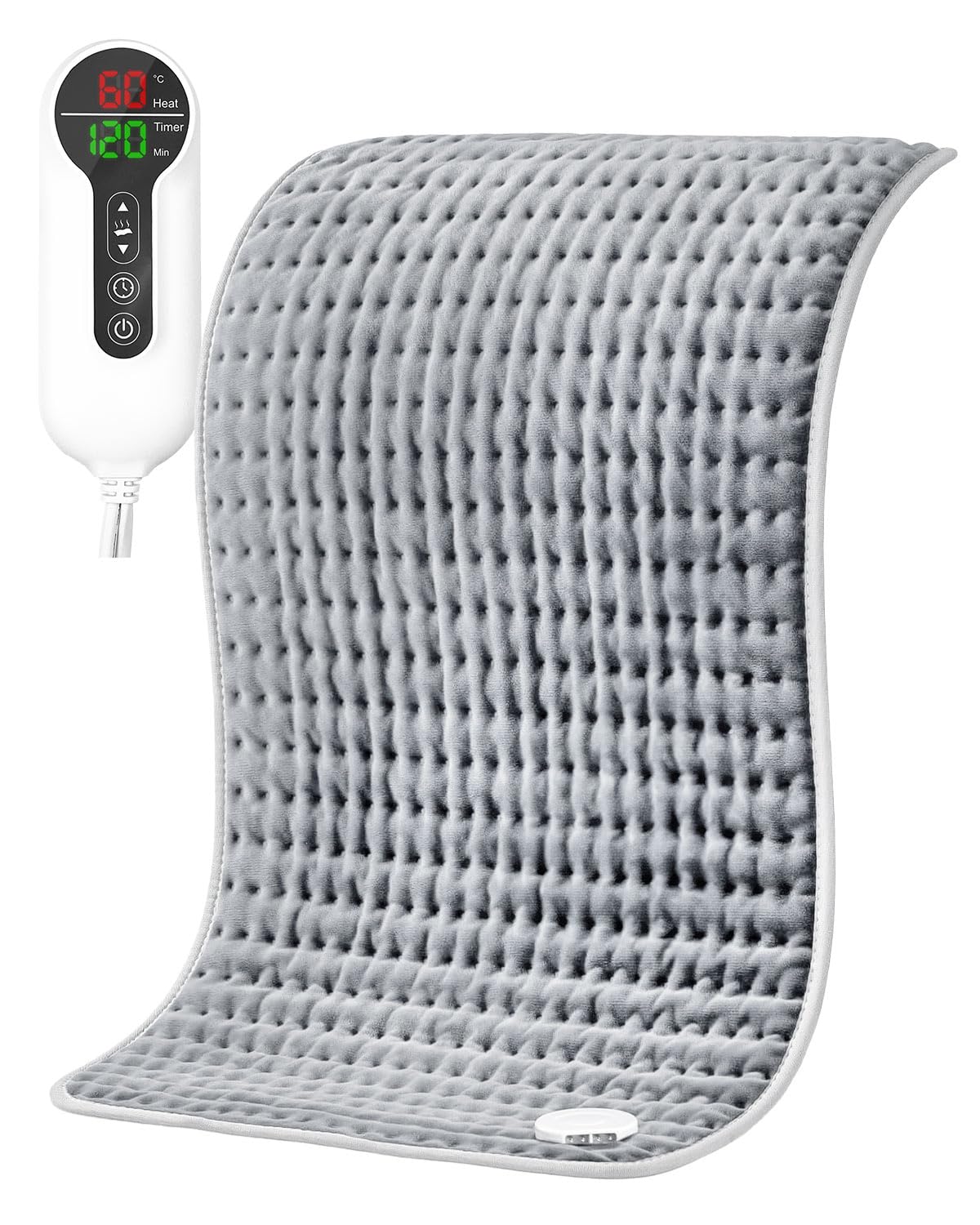 Maxesla Termoforo Elettrico con 6 Livelli di Temperatura,4 Impostazioni del Timer Cuscino Riscaldante,Termoforo Lavabile 30x60cm con Riscaldamento Rapido,Allevia il Dolore Corporeo per Schiena