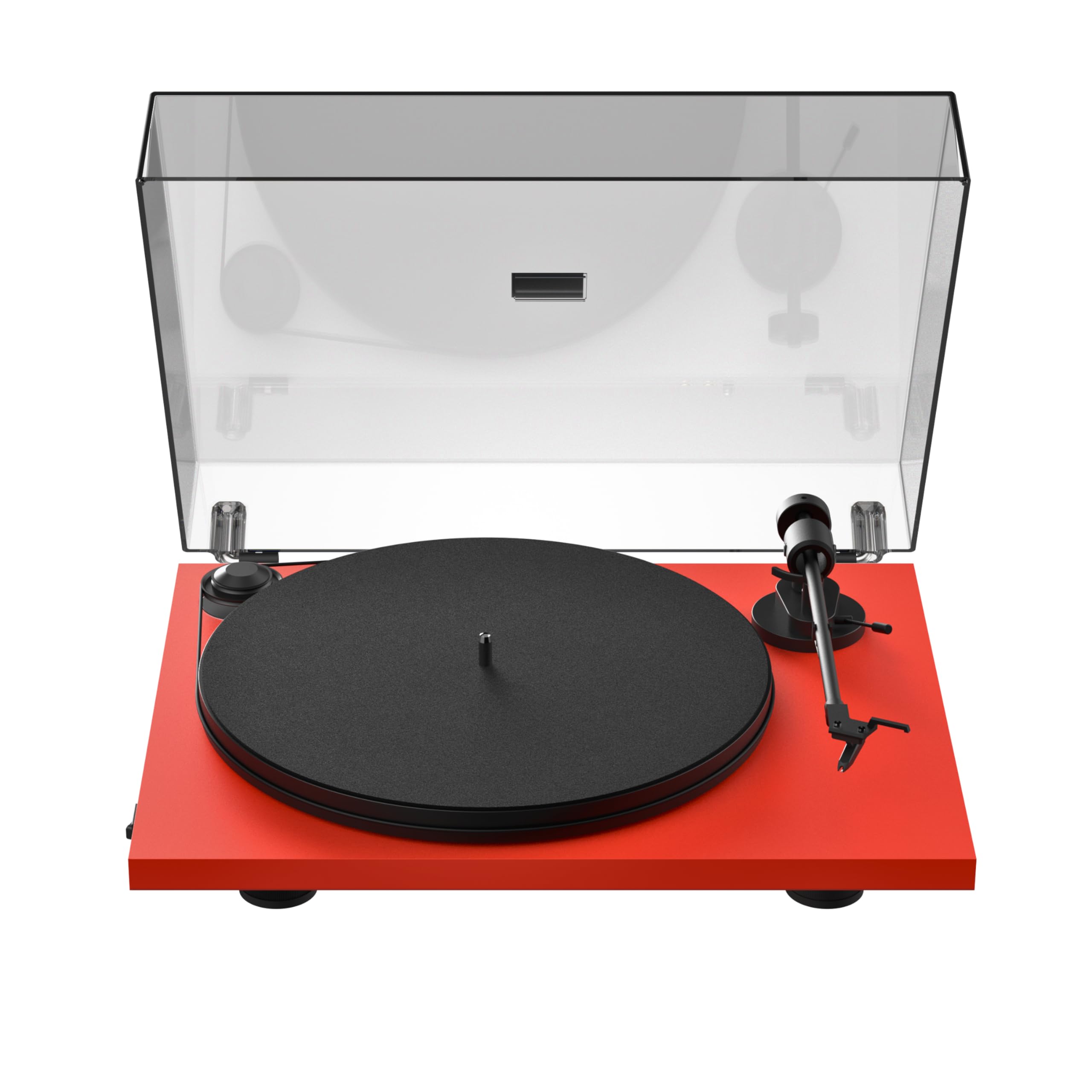 Pro-Ject Primary E Phono - Plug & Play Plattenspieler mit Vorstufe, Rot | Manueller Riemenantrieb für Hi-Fi Klang, Ortofon Tonabnehmer, handgefertigt in Europa für audiophilen Musikgenuss in Stereo