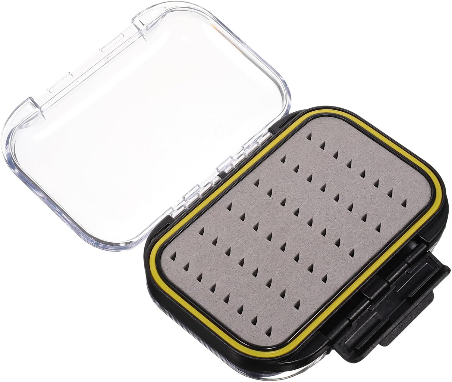 GALPADA Fly Fishing Tackle Box Organizer Waterproof Black with Triangular Foam Insert, Portable Fishing Lure Storage Case for Hooks, Streamers, and Accessories