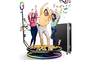 360 Photo Booth Machine with Ring Light. Capture Cherished Moments
