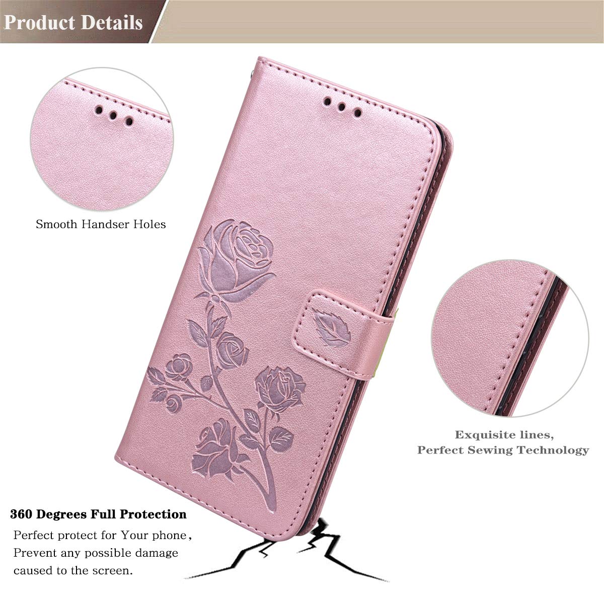 Custodia Per Honor 100 Pro Con Cordino Regolabile - Cover Morbida TPU Antiurto, Sottile, Con Tracolla A Collana, Colore Rosa Oro - 2