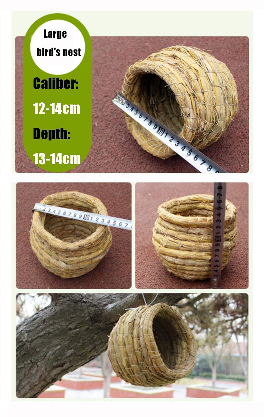 Casa para pájaros Nido de pájaros de Algas Marinas, casa para pájaros en Reposo para Mascotas, Cueva de cría, 4 Piezas (tamaño: 12-14 cm)