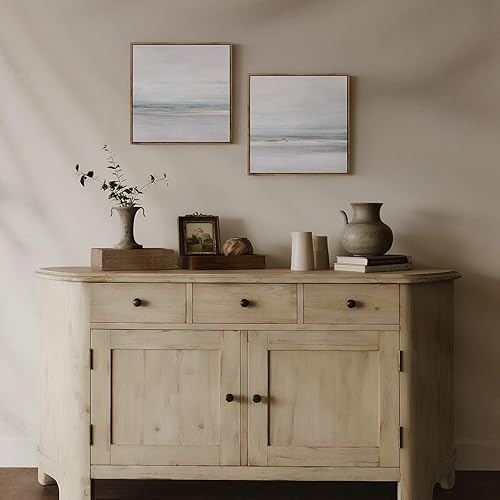 Miniatura 4 de Gardenia Art Lienzo enmarcado con océano, juego de arte para pared, tranquilo, playa, orilla, horizonte, cuadros, pósters, naturaleza, vida