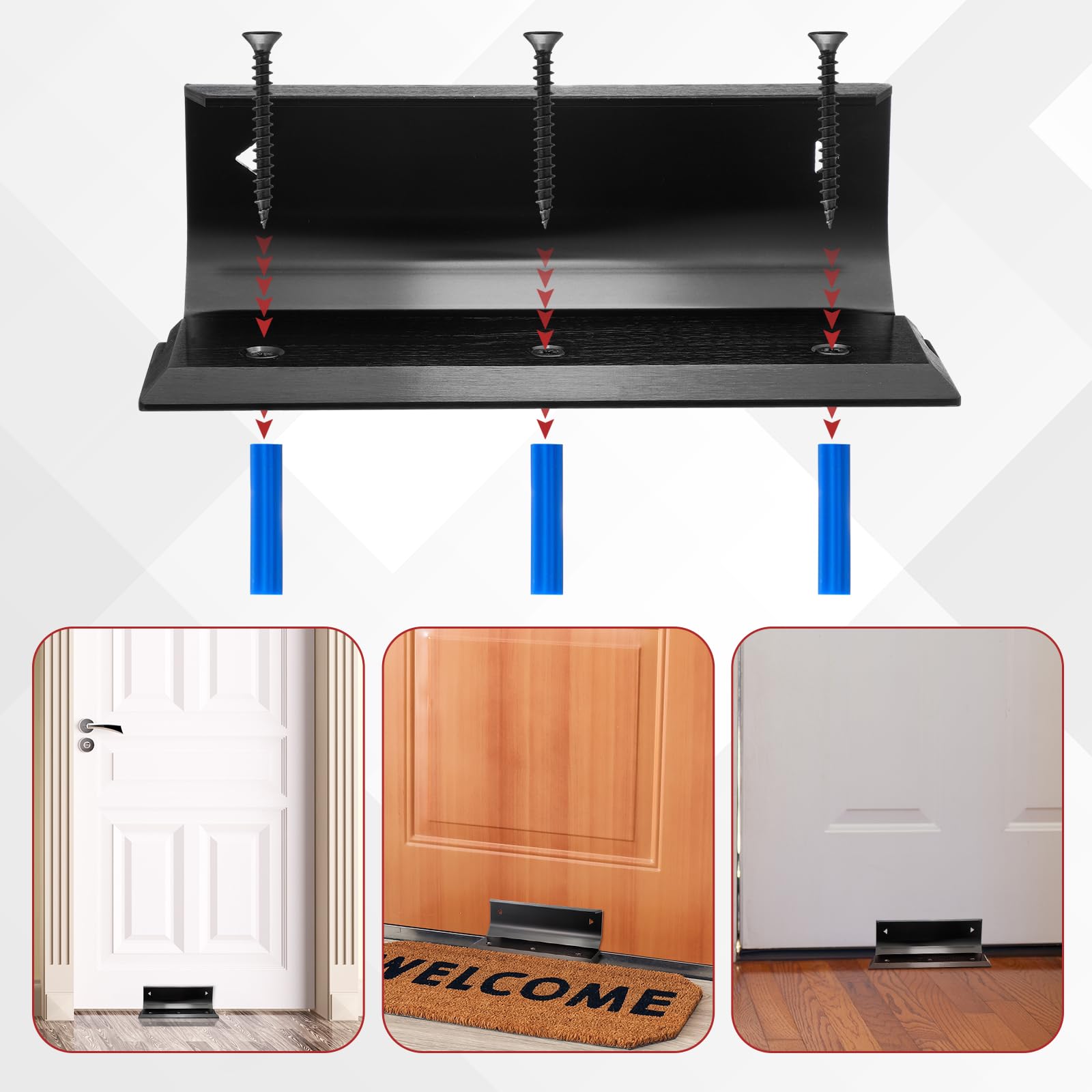 Yaocom 2 unidades de bloqueo de seguridad para puerta francesa, dispositivos de seguridad para puerta de barricada para el hogar, casa, noche, doble protección de seguridad, ajuste para la mayoría de